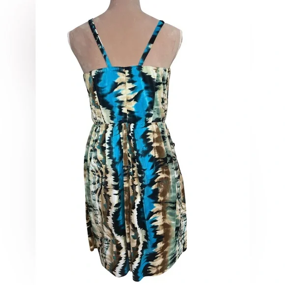Trina Turk Blue and Brown Patterned Mini Dress - Picture 4 of 10